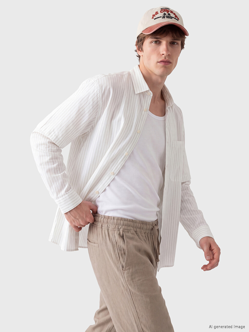 Relax Fit Striped Poplin Men's Shirt-2