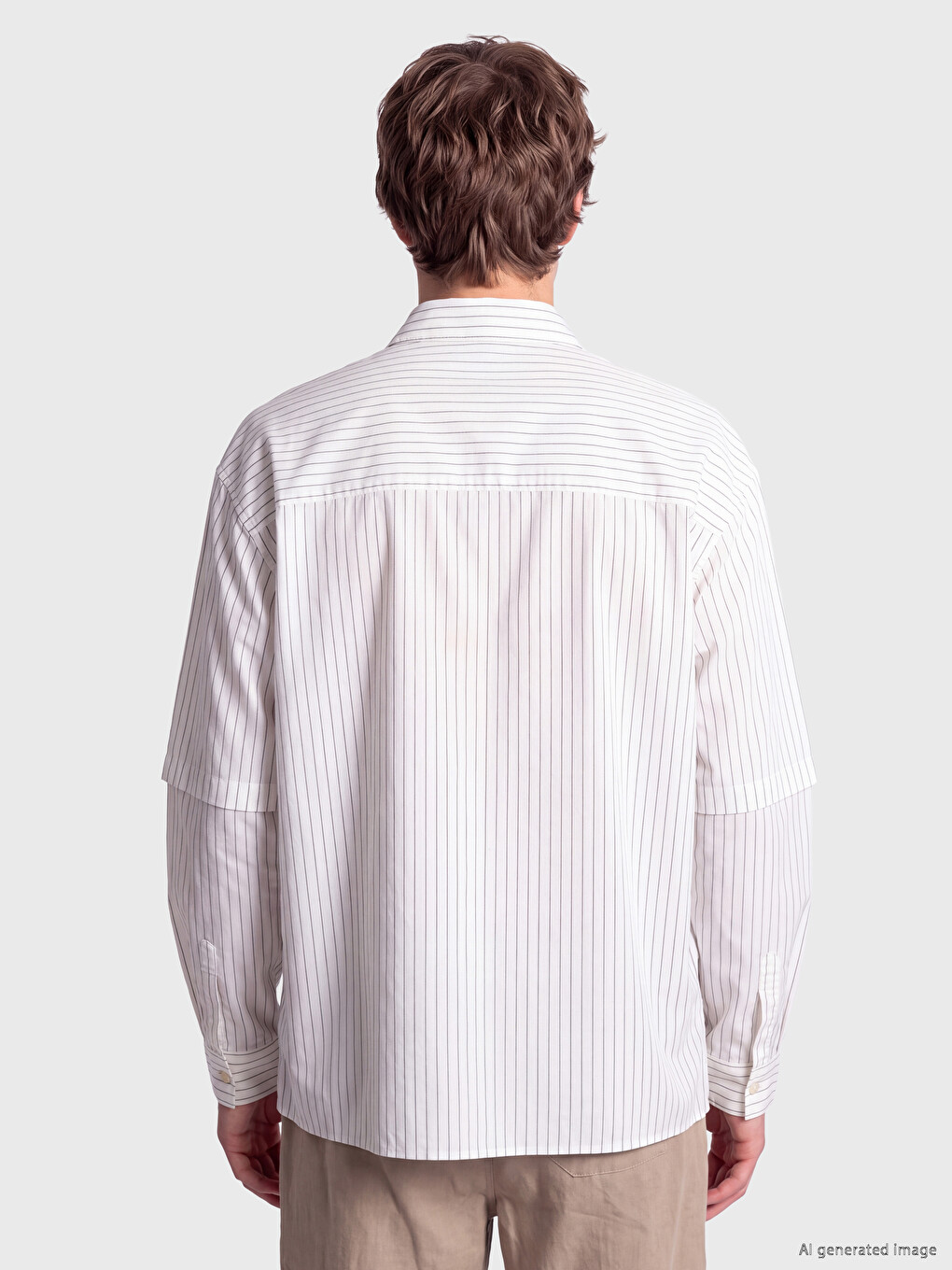 Relax Fit Striped Poplin Men's Shirt-3