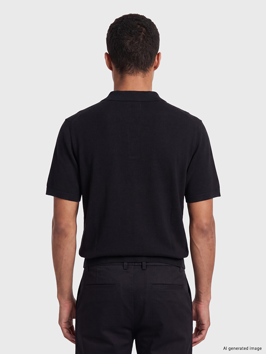 Polo Collar Men's Knitwear T-shirt-3