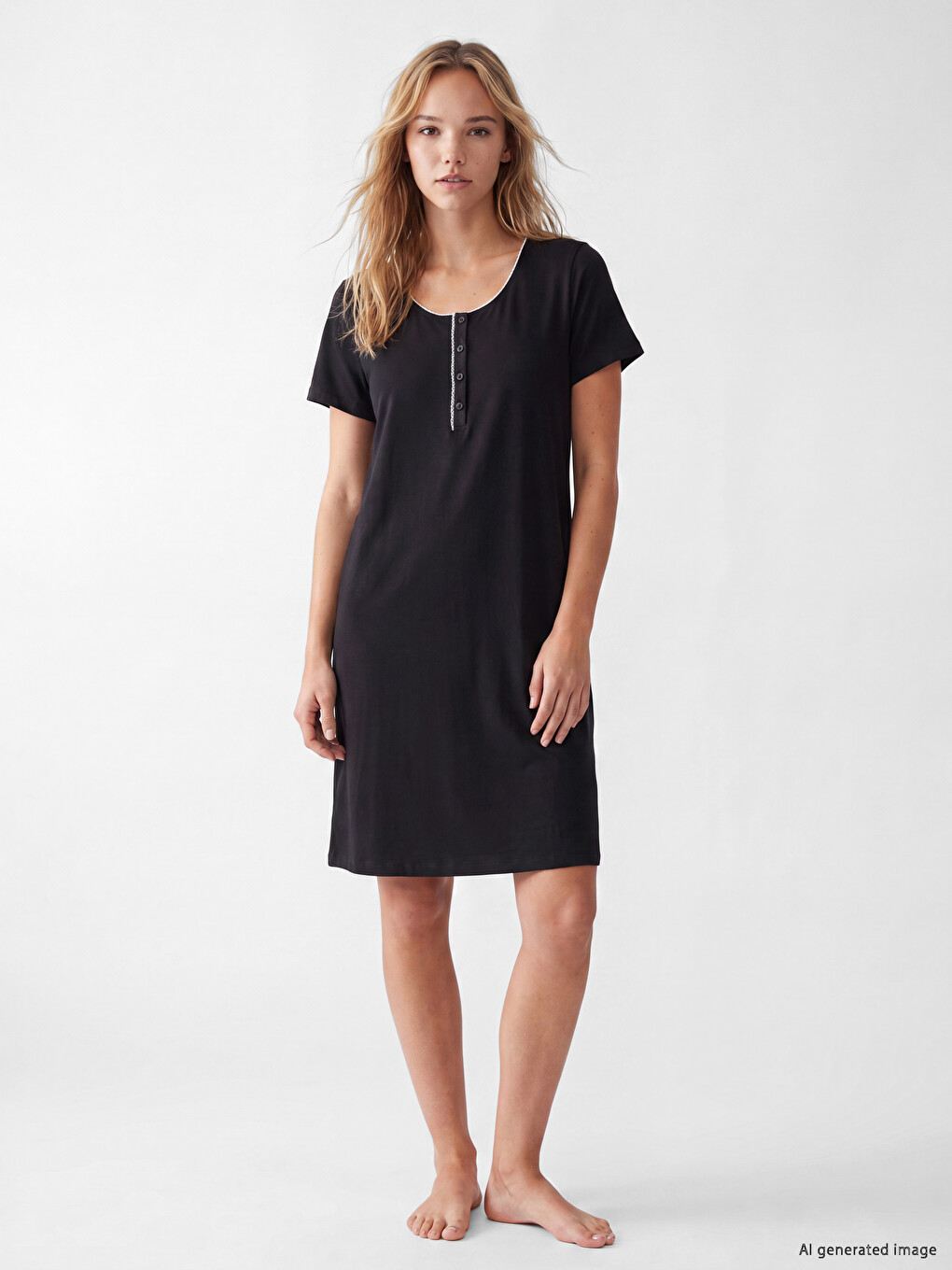 Crew Neck Women's Nightdress-1