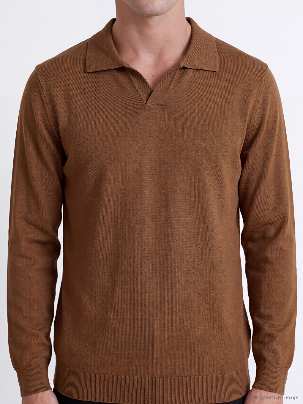 Pulover Tricotat Pentru Bărbați Cu Guler Polo-2