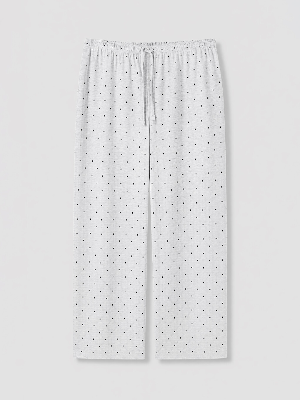 Gri Puantiyeli Kadın Kapri Pijama Altı-3
