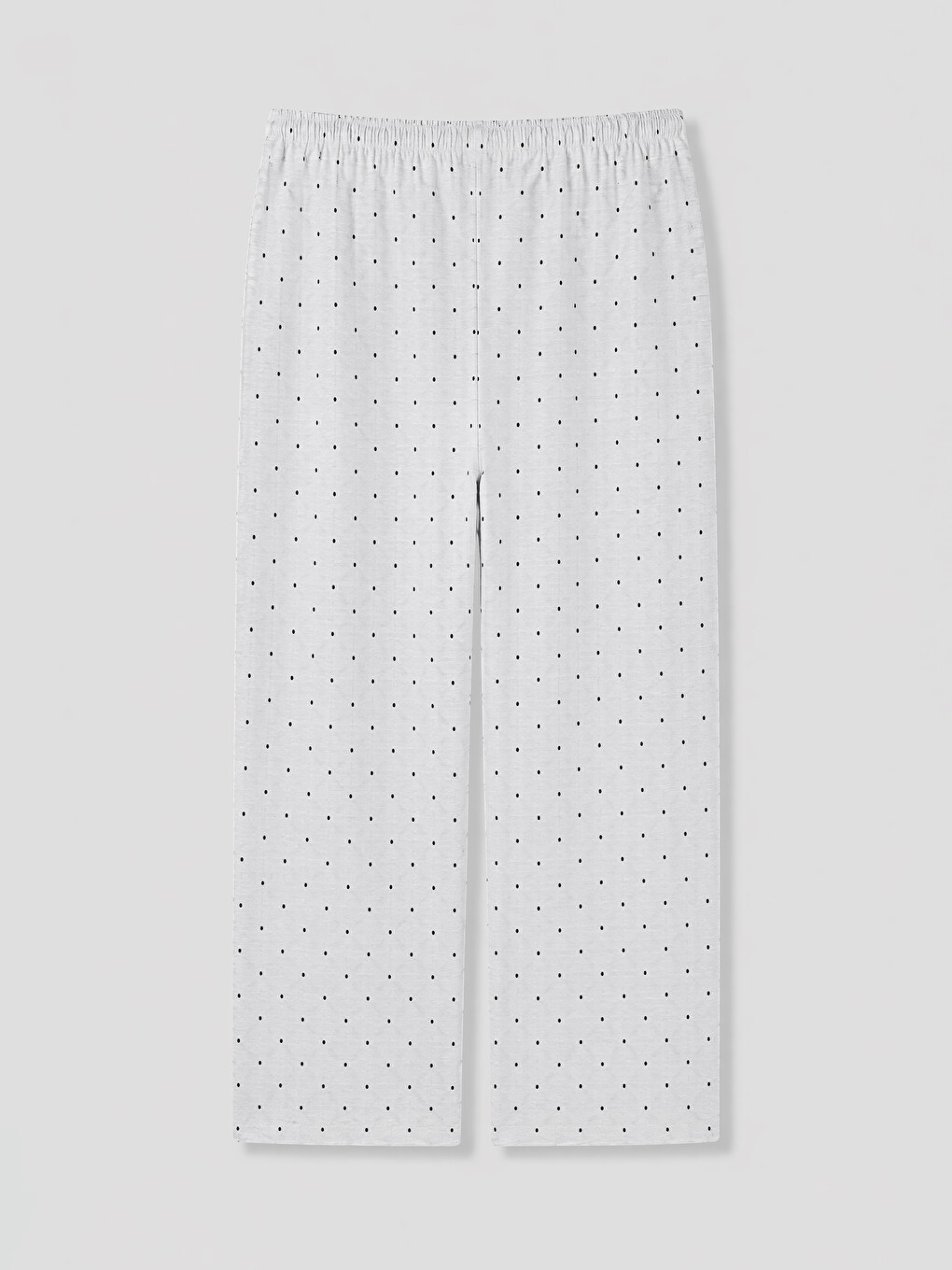 Gri Puantiyeli Kadın Kapri Pijama Altı-4