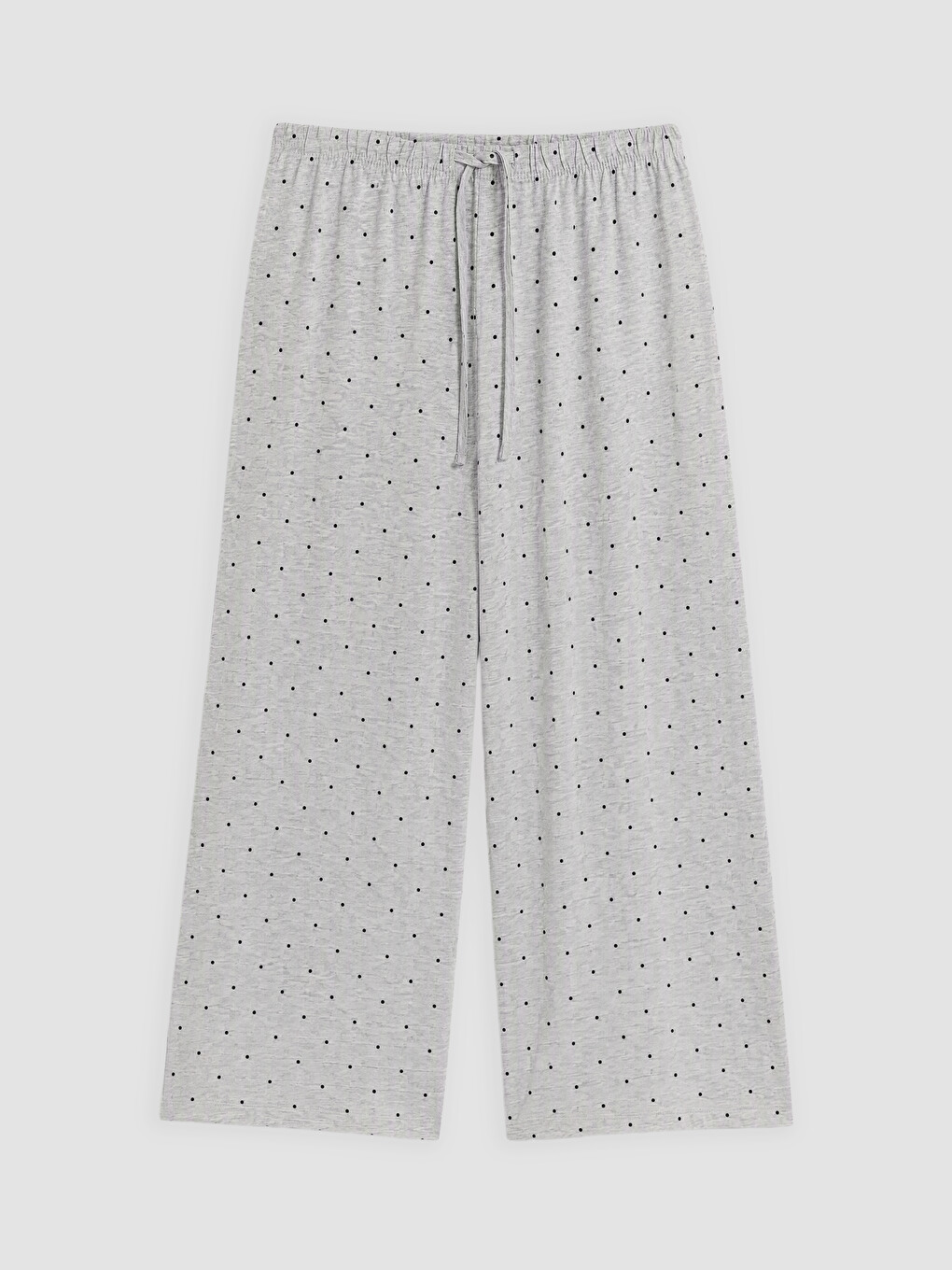 Gri Puantiyeli Kadın Kapri Pijama Altı-4