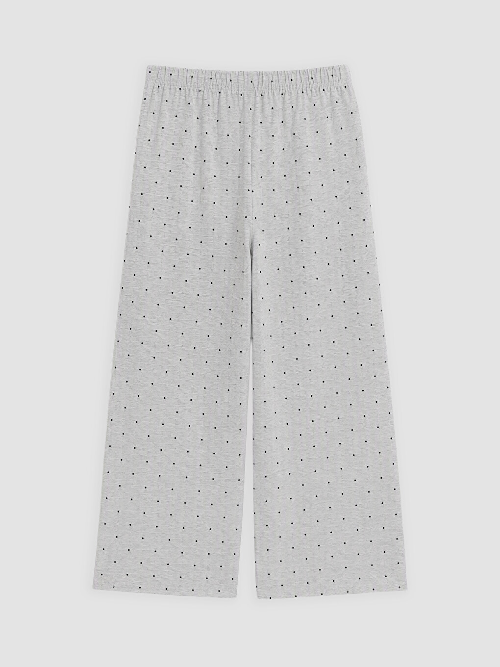 Gri Puantiyeli Kadın Kapri Pijama Altı-5