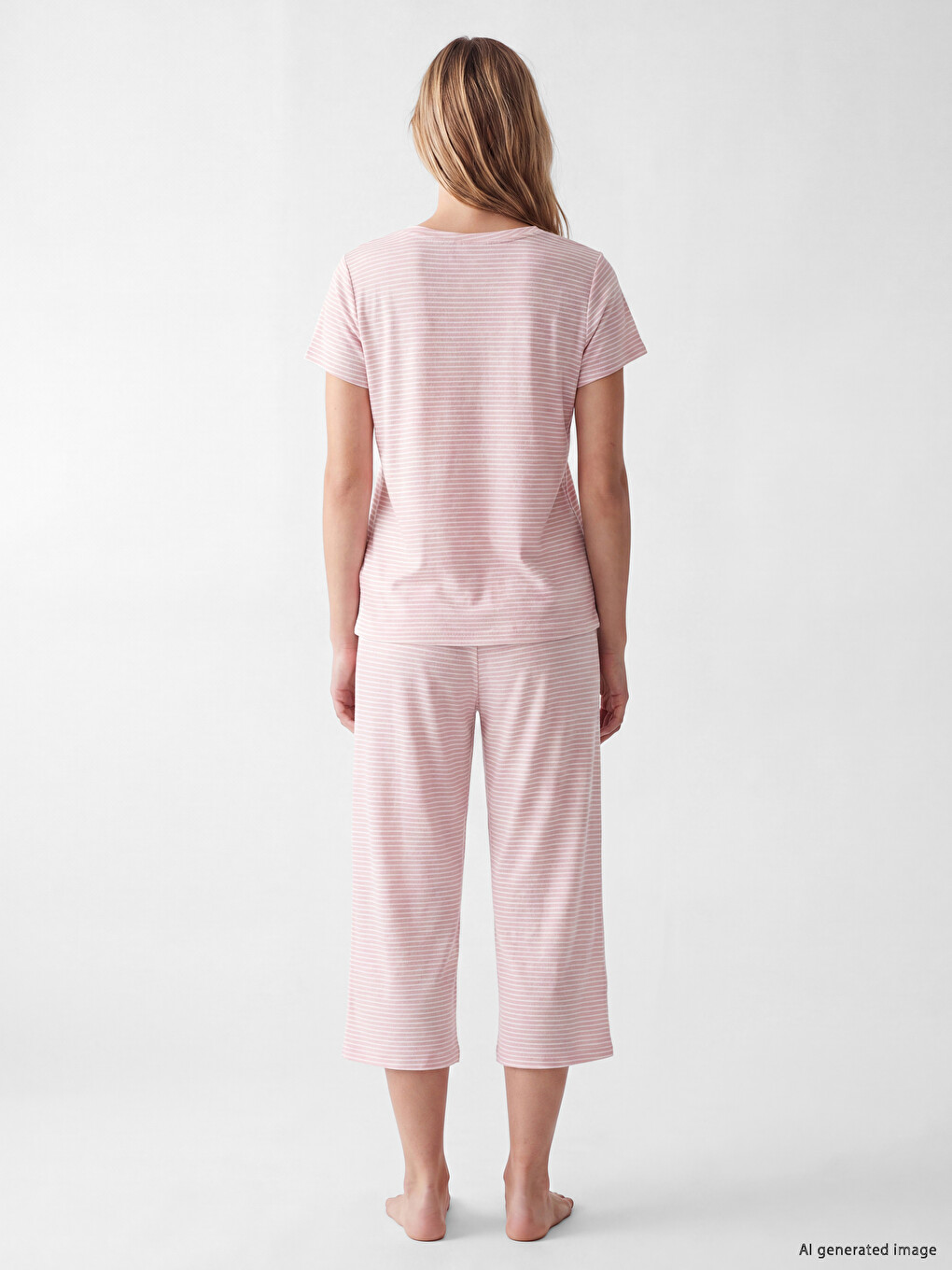 Crew Neck Printed Women's Capri Pyjamas Set-3