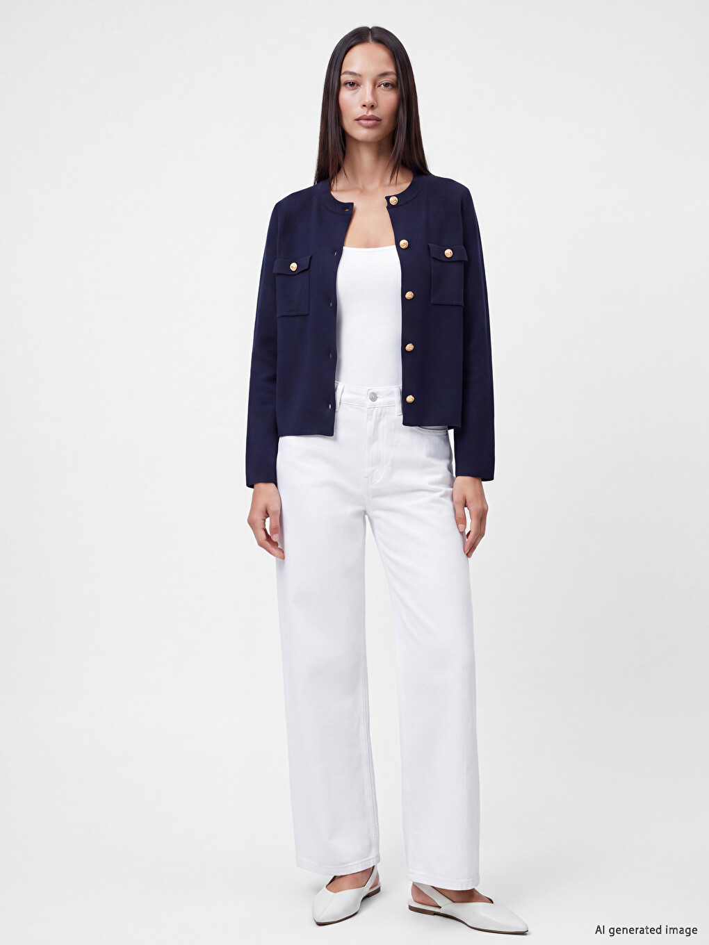Crew Neck Women's Cardigan-1