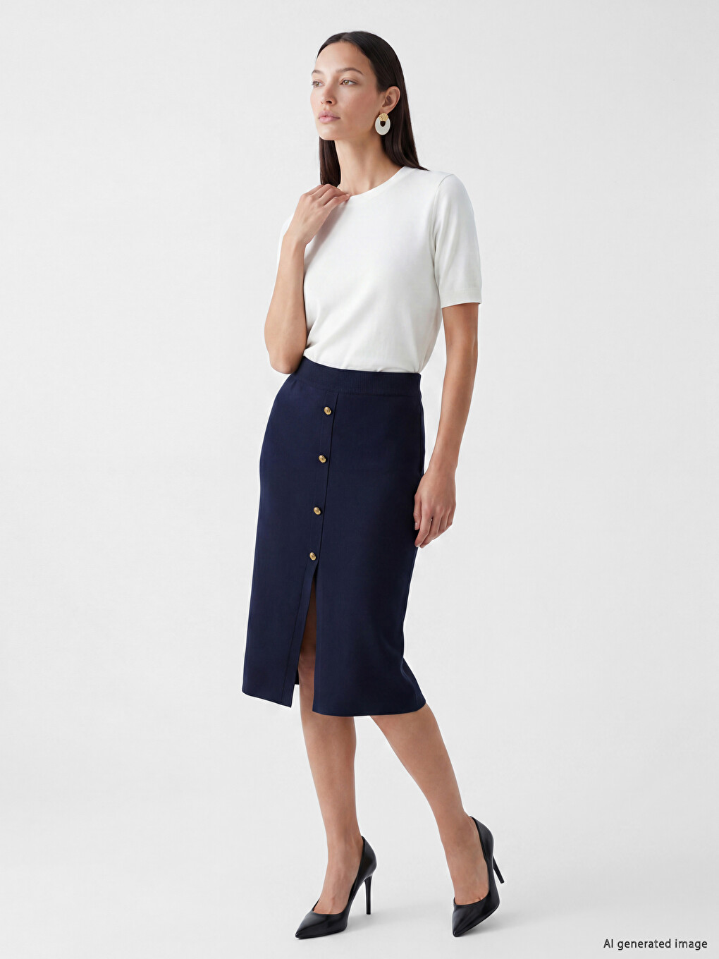 Woman Navy Skirt