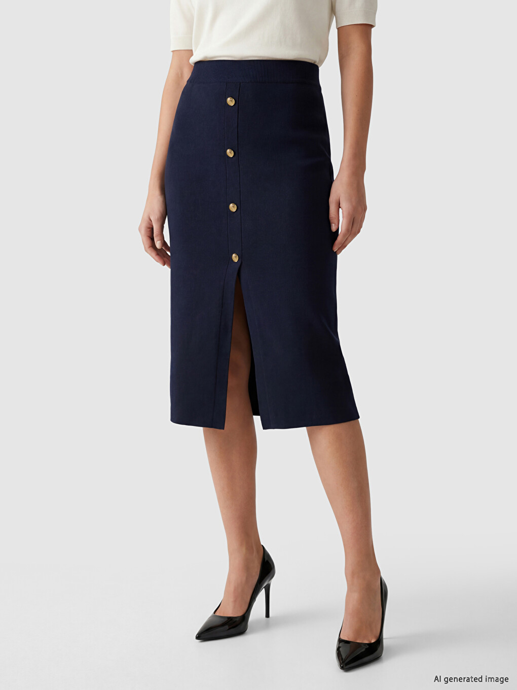 Woman Navy Skirt-1