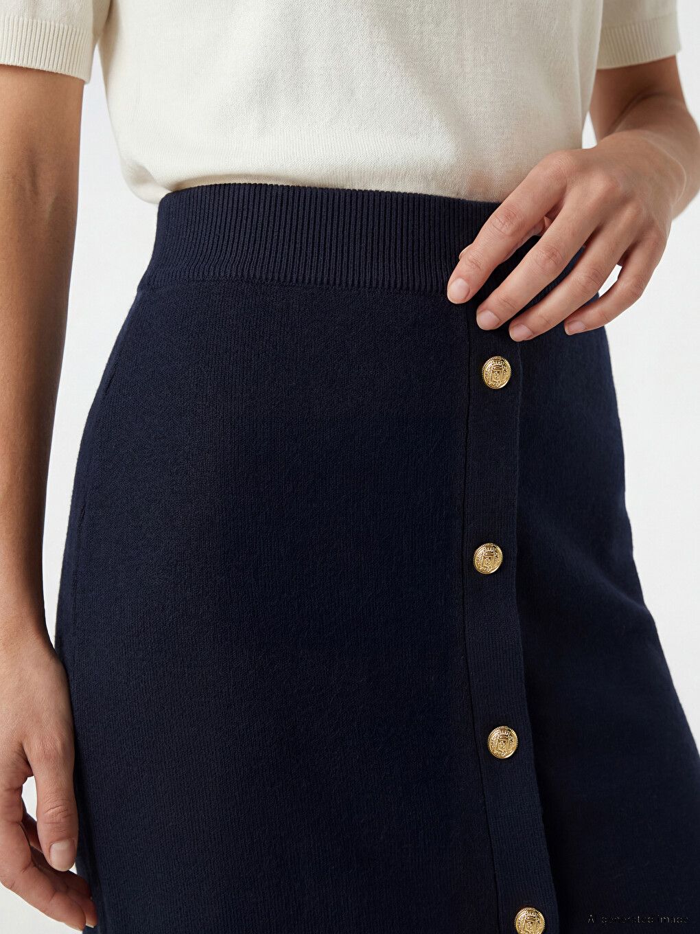 Woman Navy Skirt-2