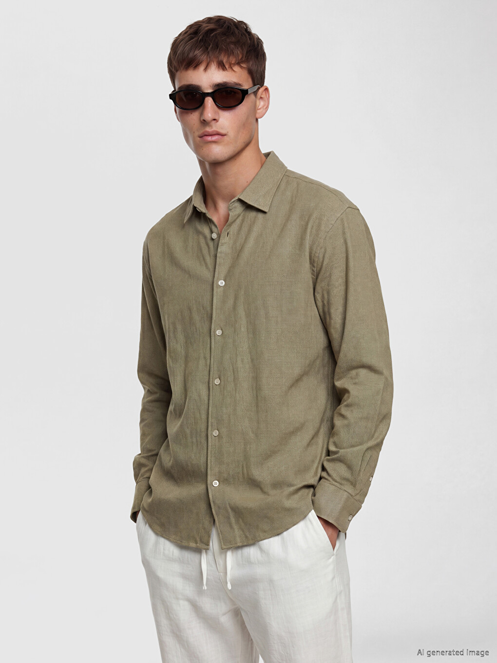Regular Fit Textured Men's Shirt