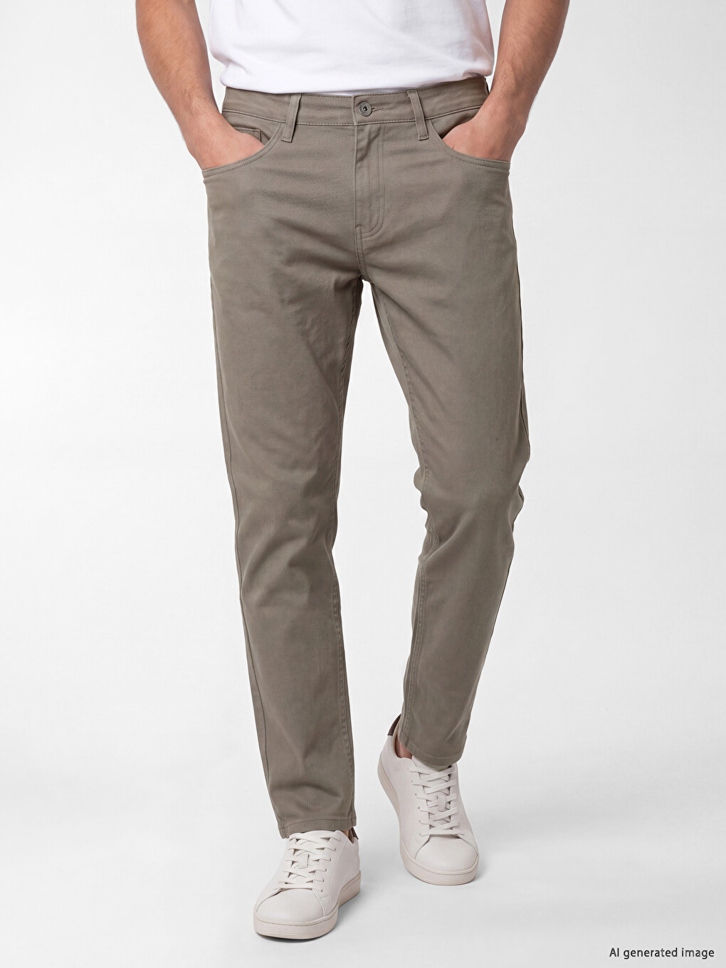 Haki Regular Fit Gabardin Erkek Chino Pantolon