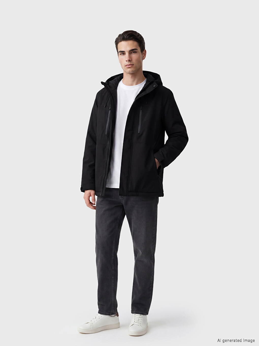 Standard Fit Hooded Men's Puffer Coat-1