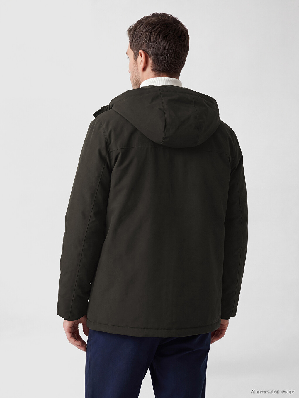 Man Khaki Puffer Coat-2