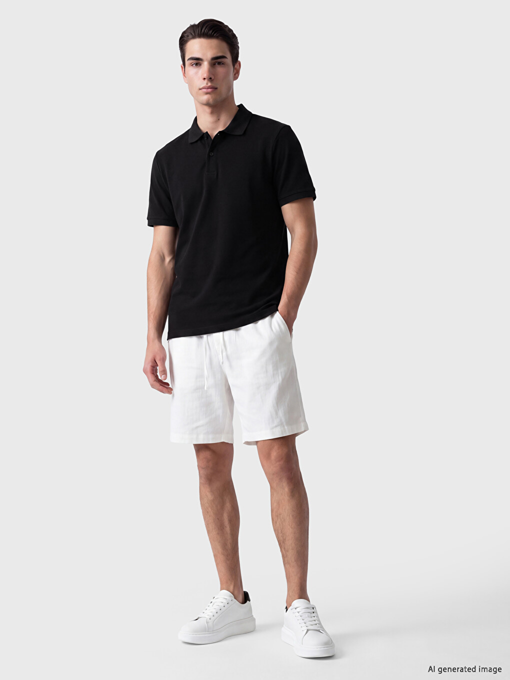 Polo Collar Pique Men's T-shirt-1