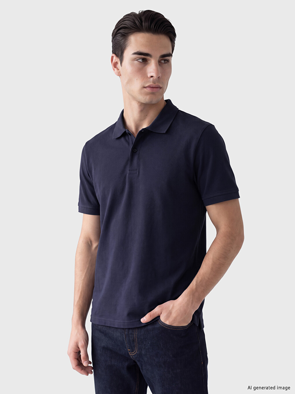 Regular Fit Polo Collar Textured Men's T-shirt