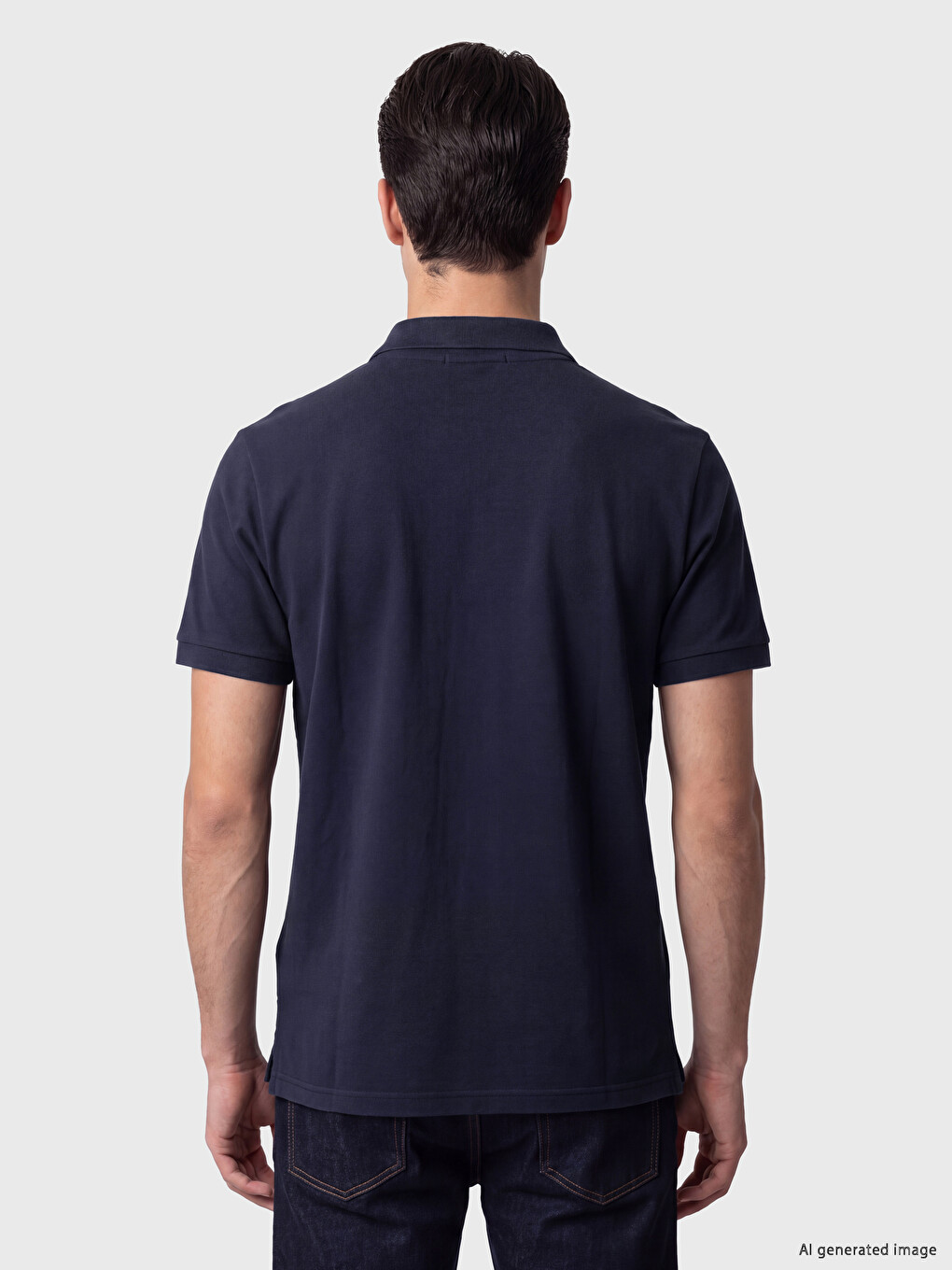 Regular Fit Polo Collar Textured Men's T-shirt-2