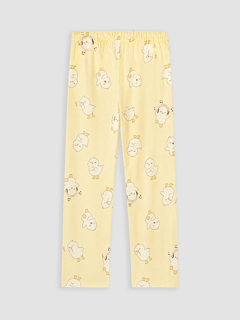 Sarı Gömlek Yaka Desenli Kadın Pijama Takım-10