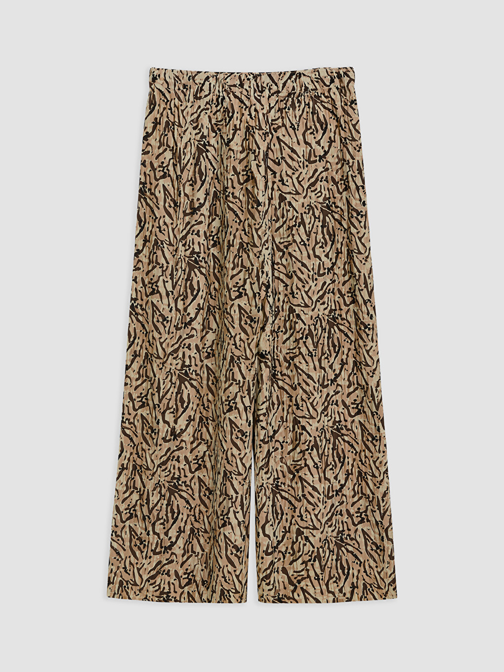 Elastic Waist Patterned Wide Leg Women's Capri-5