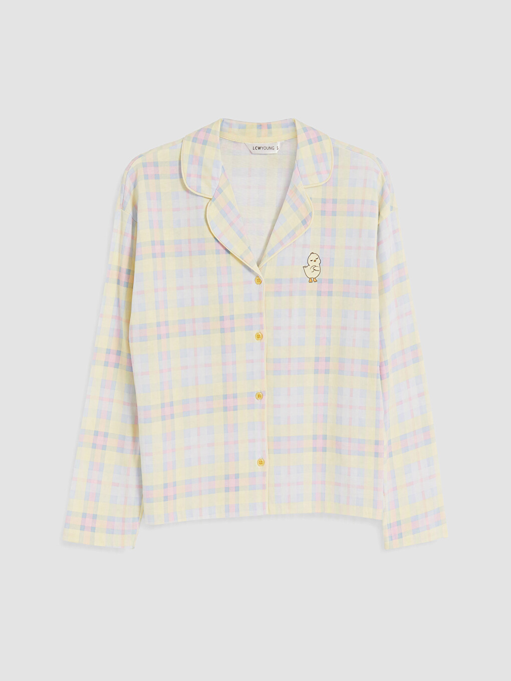 Shirt Collar Plaid Women's Pyjamas Set-1