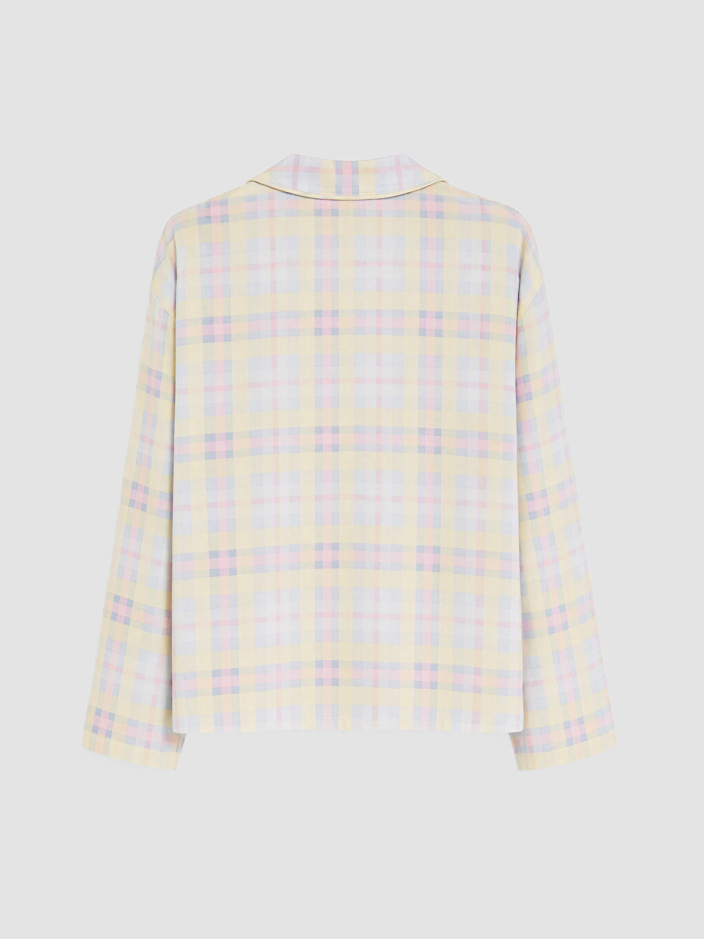Shirt Collar Plaid Women's Pyjamas Set-3