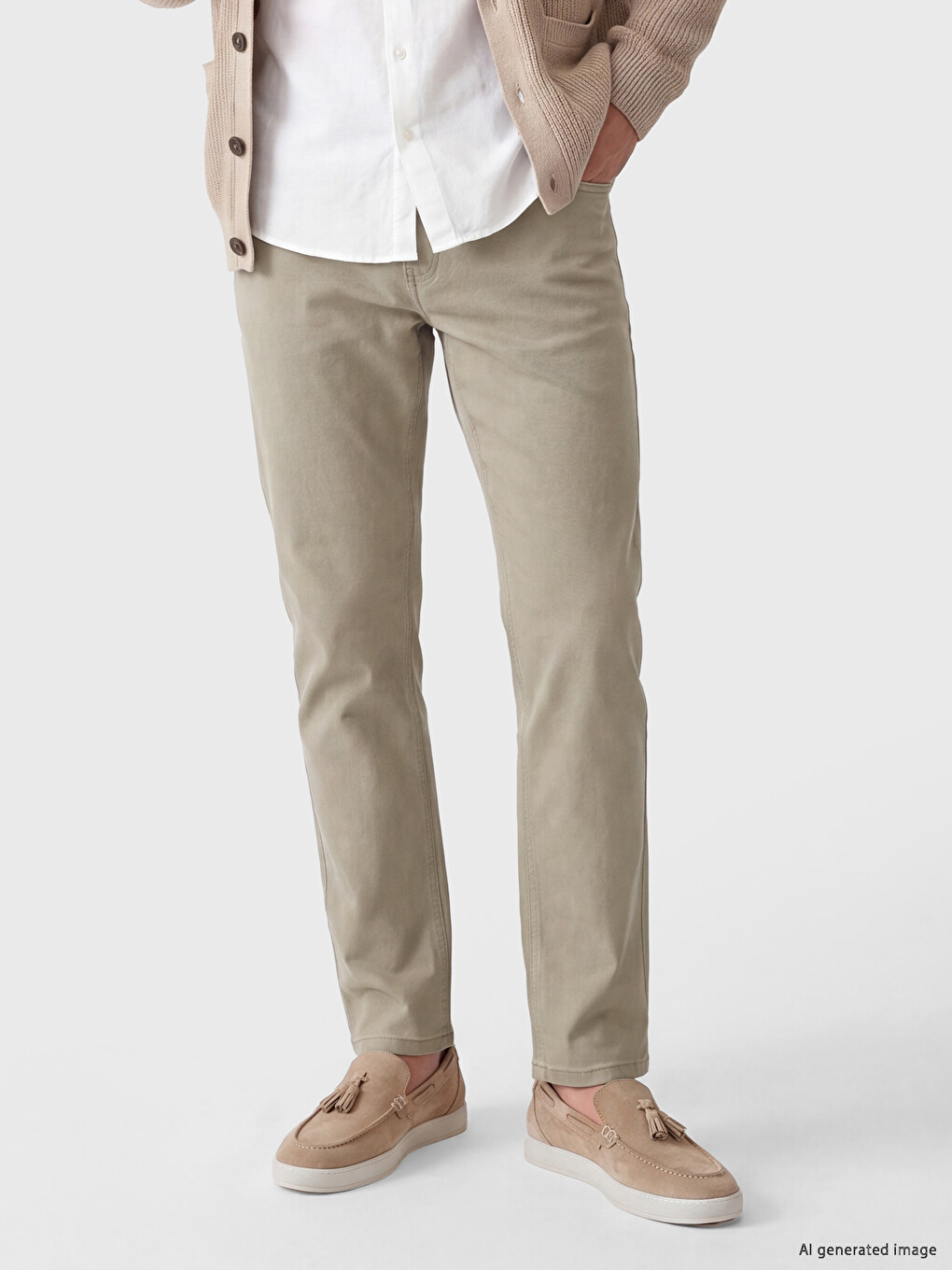 Regular Fit Muške Chino Pantalone-1