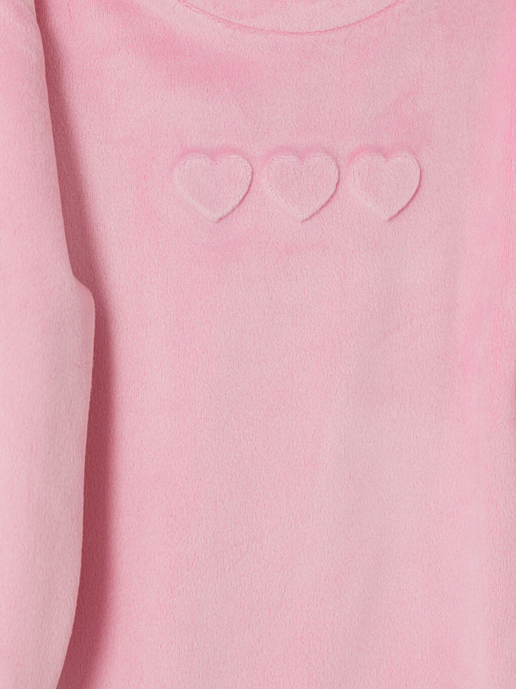 Pembe Desenli Kadife Kız Çocuk Pijama Takımı-2