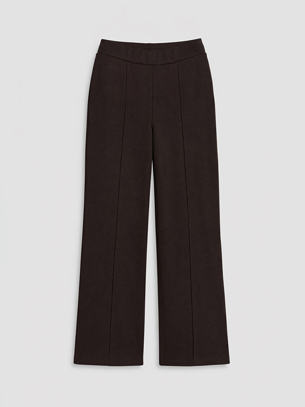Kahverengi Beli Lastikli Geniş Paça Kadın Pantolon
