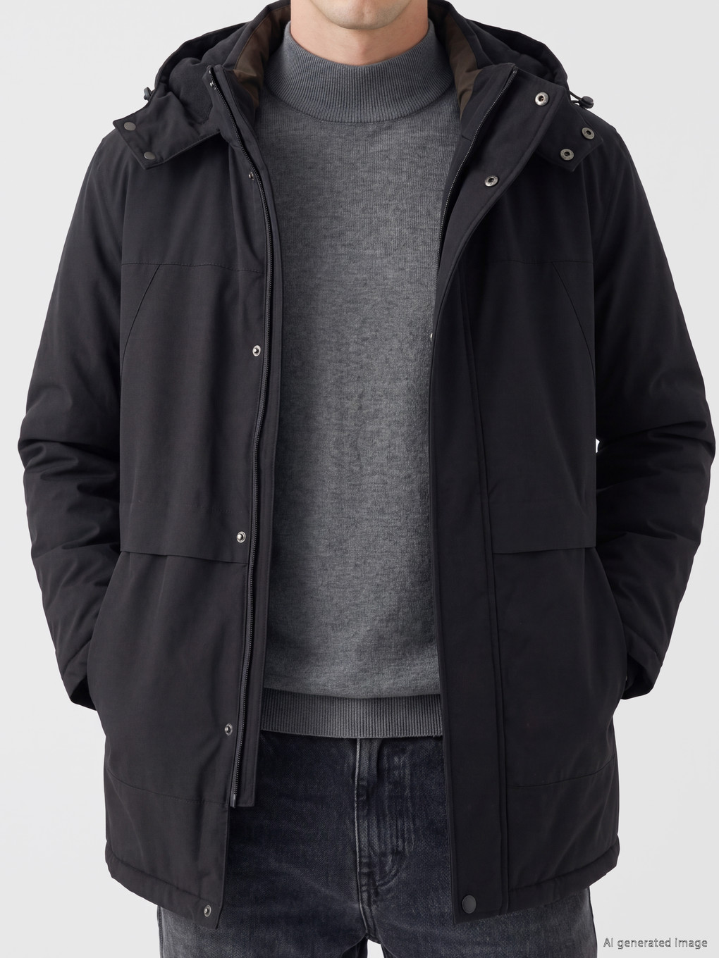 Regular Fit Hooded Men's Puffer Coat-2