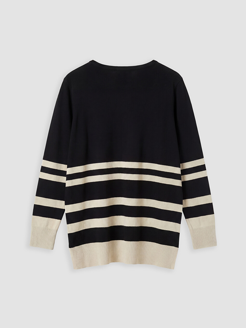 Crew Neck Striped Women's Knitwear Sweater-5