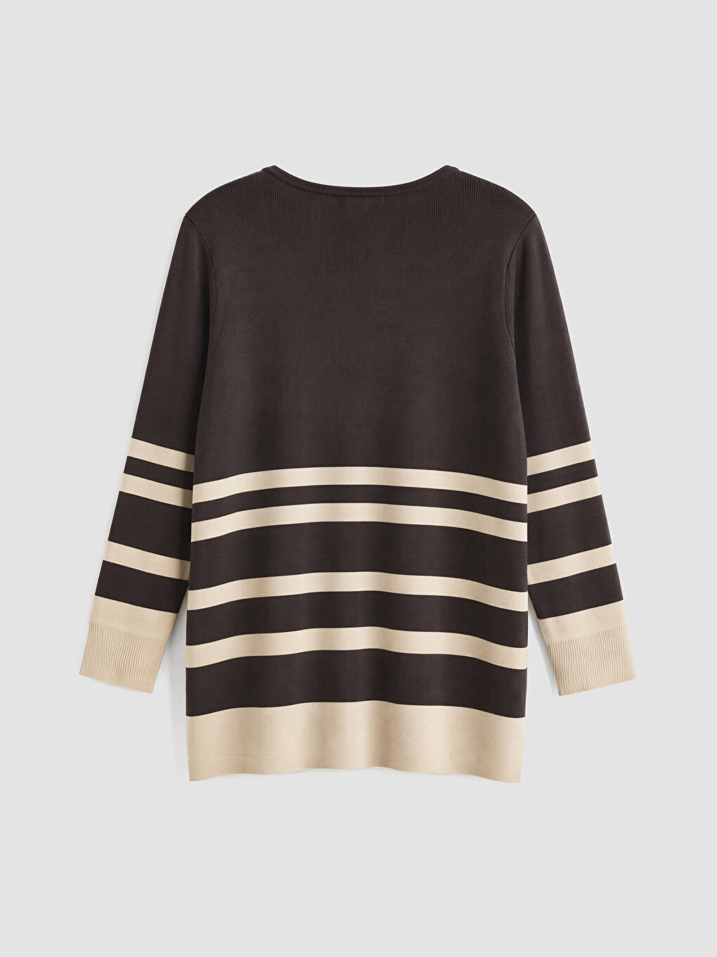 Crew Neck Striped Women's Knitwear Sweater-5