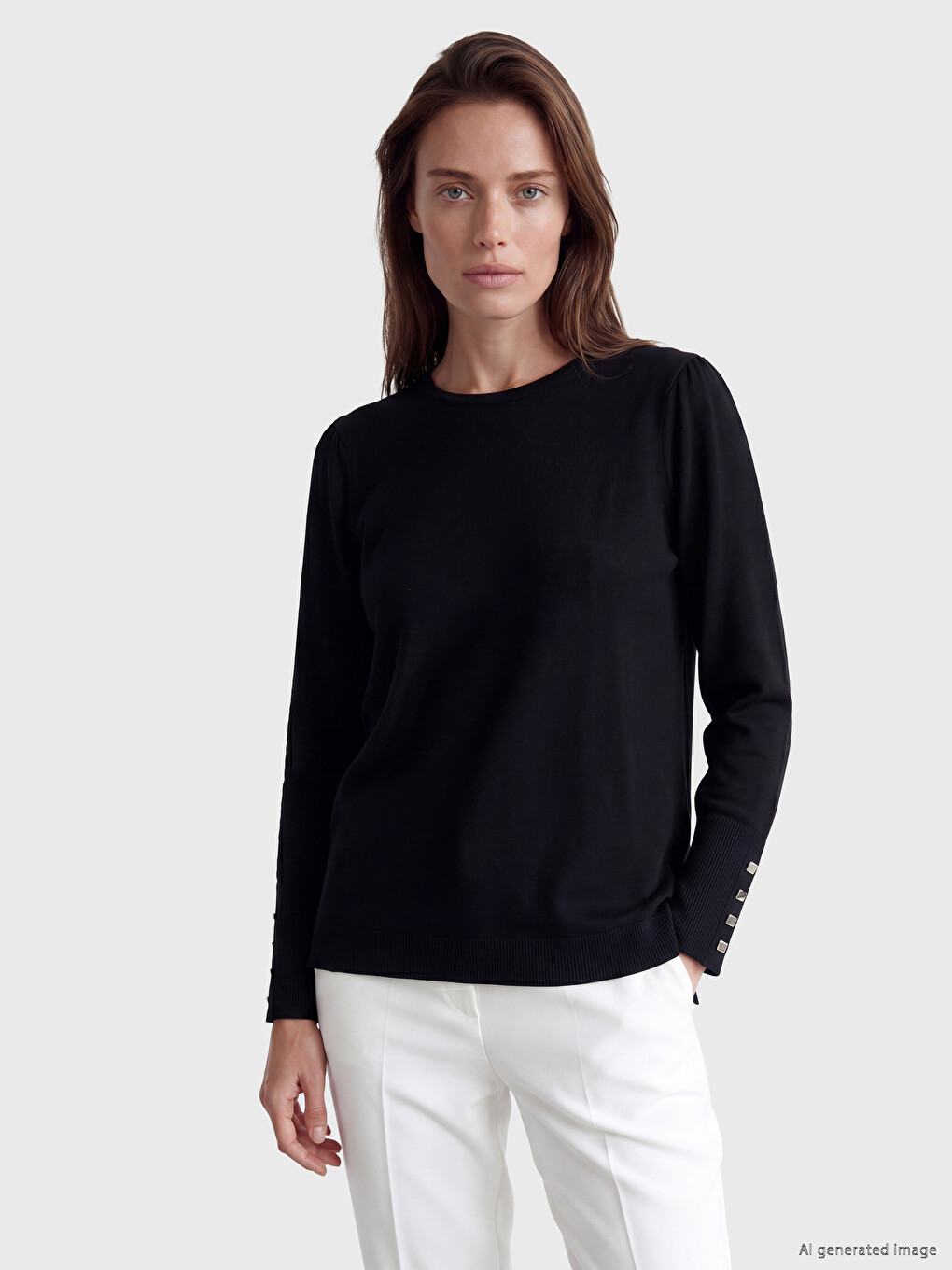 Crew Neck Women's Knitwear Sweater