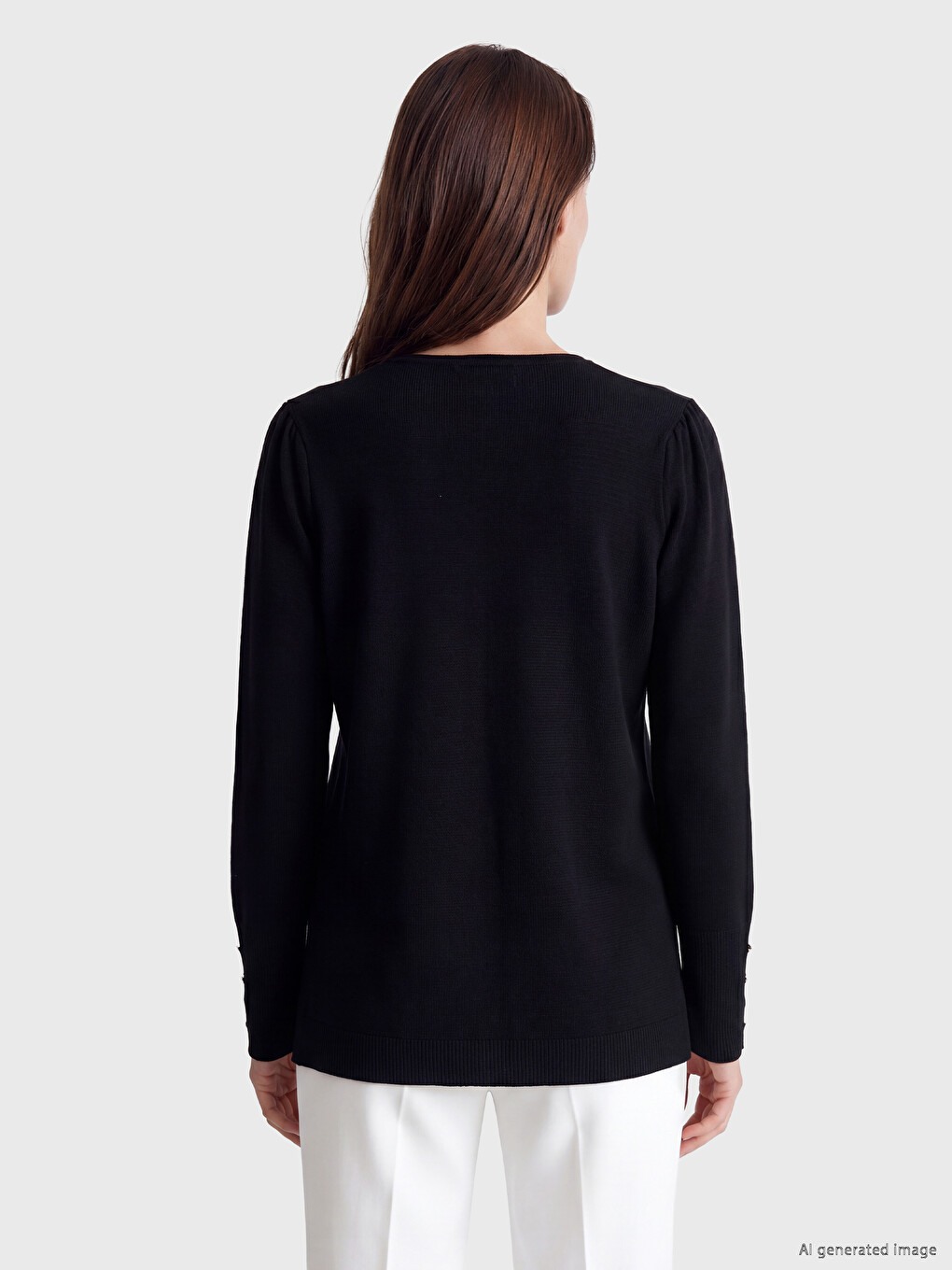 Crew Neck Women's Knitwear Sweater-3