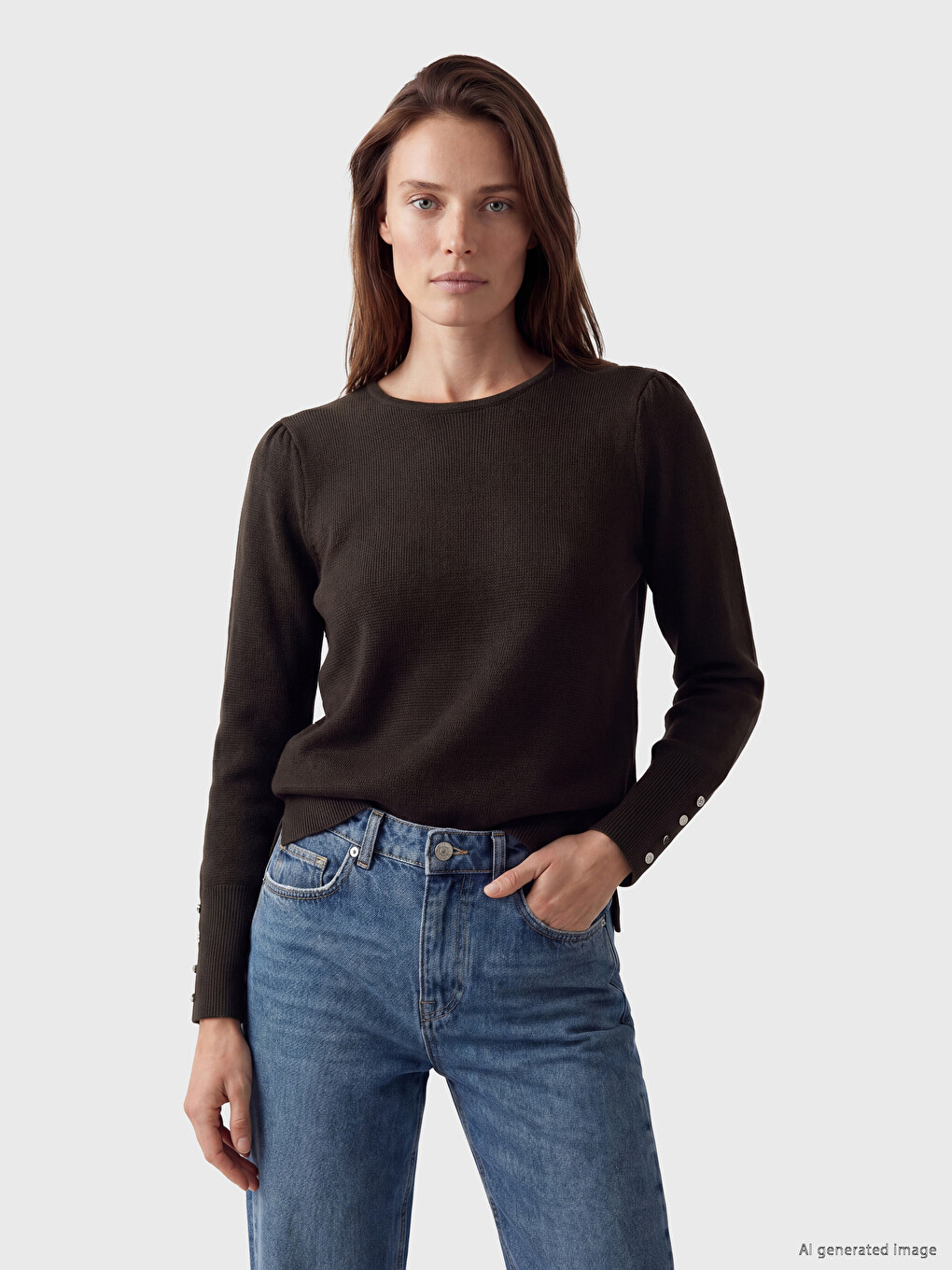 Crew Neck Women's Knitwear Sweater