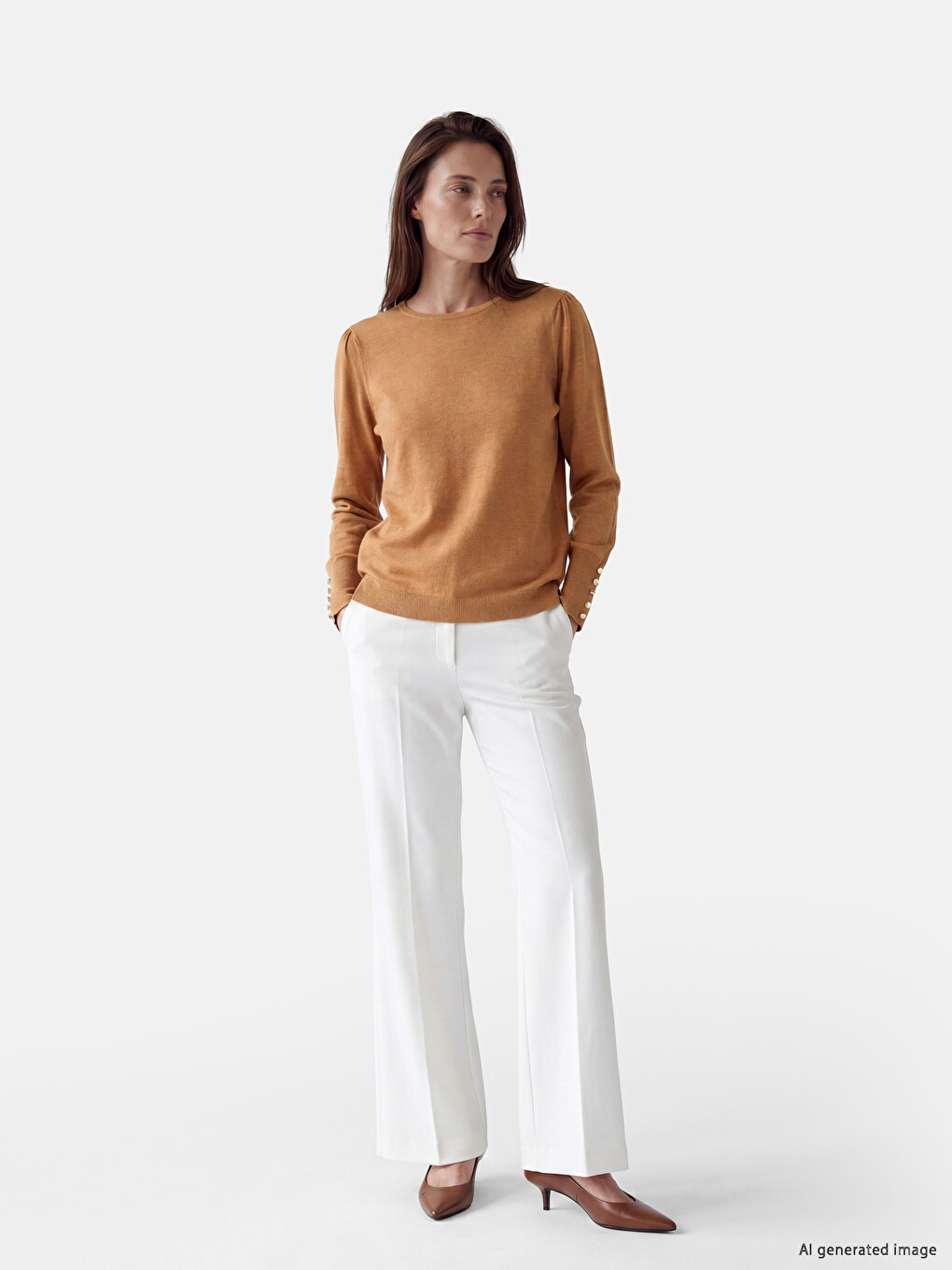 Button Detailed Women's Knitwear Sweater-1