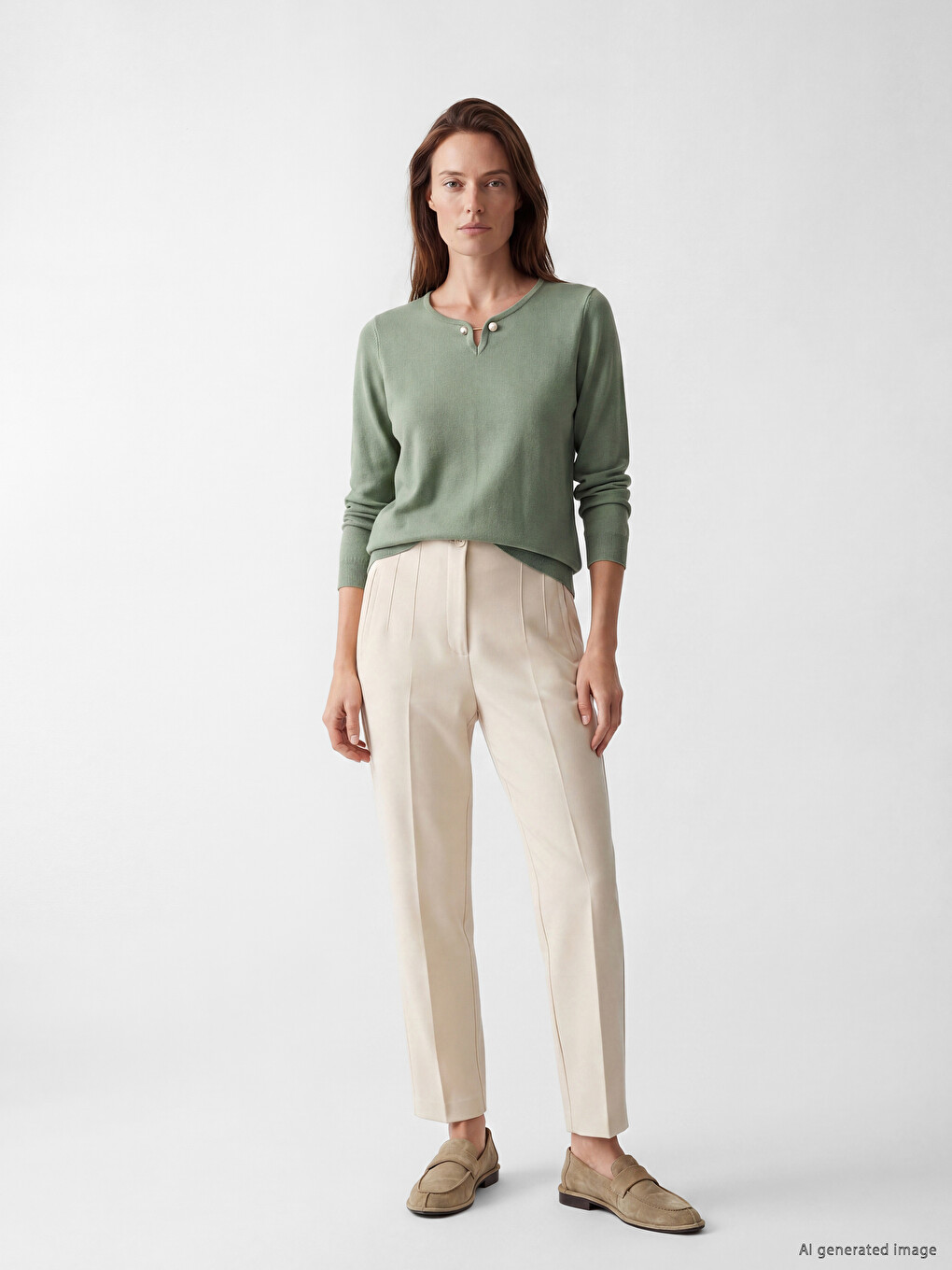 Pull-over Kaki Femme-1