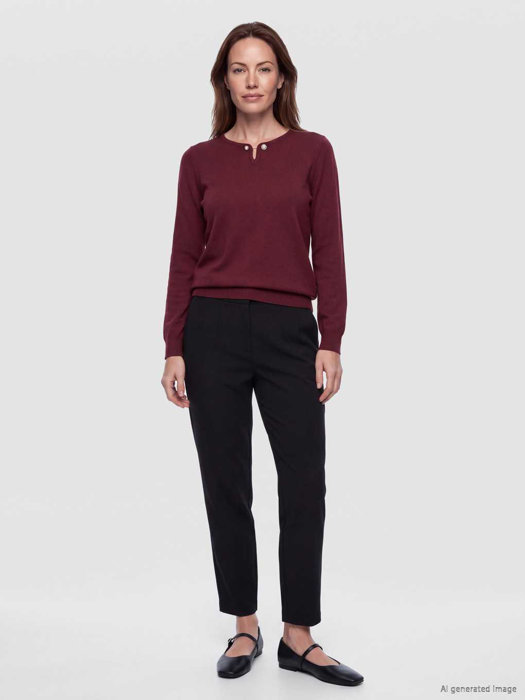 Woman Bordeaux Sweater-1