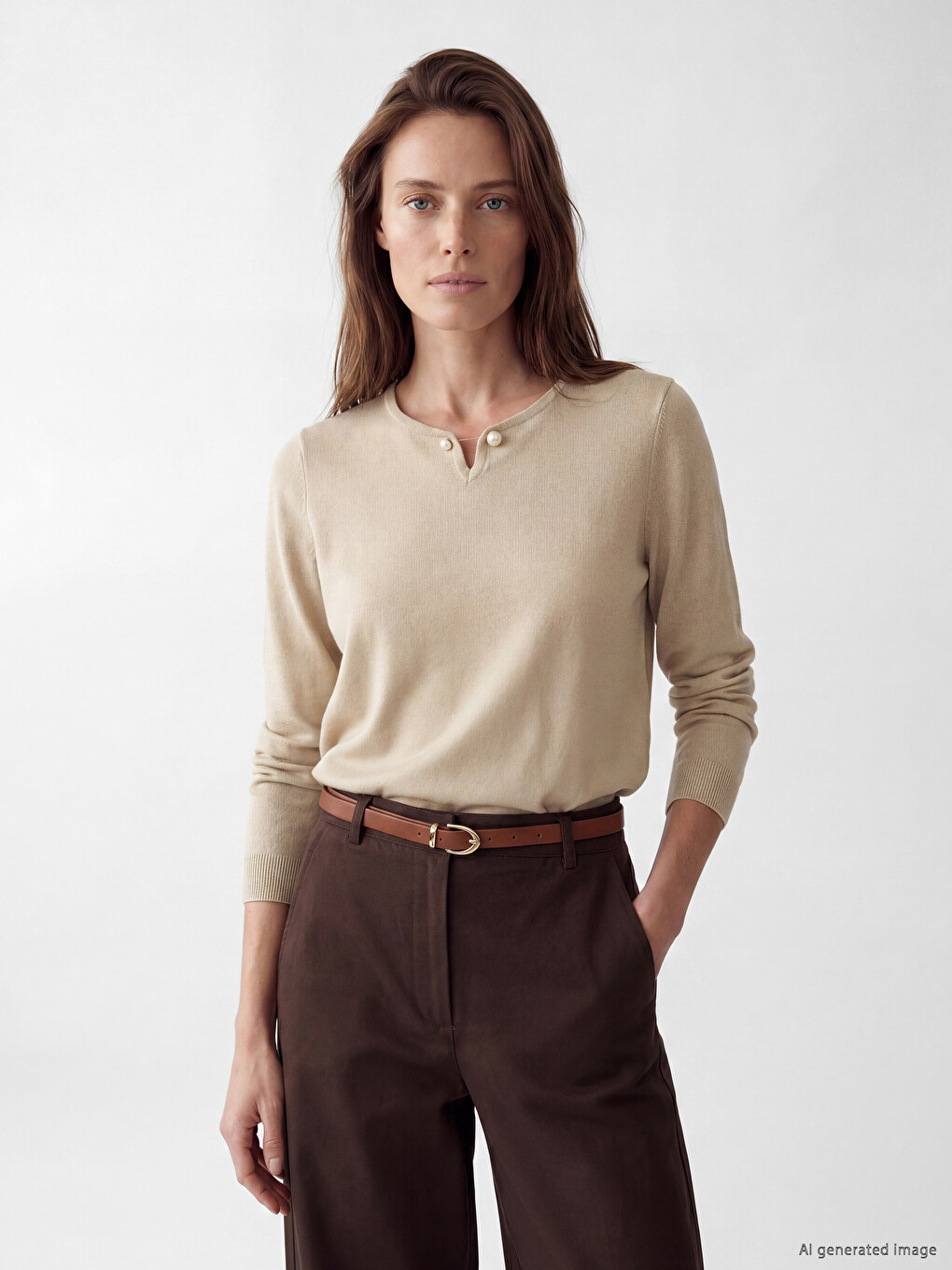 Pull-over Beige Femme