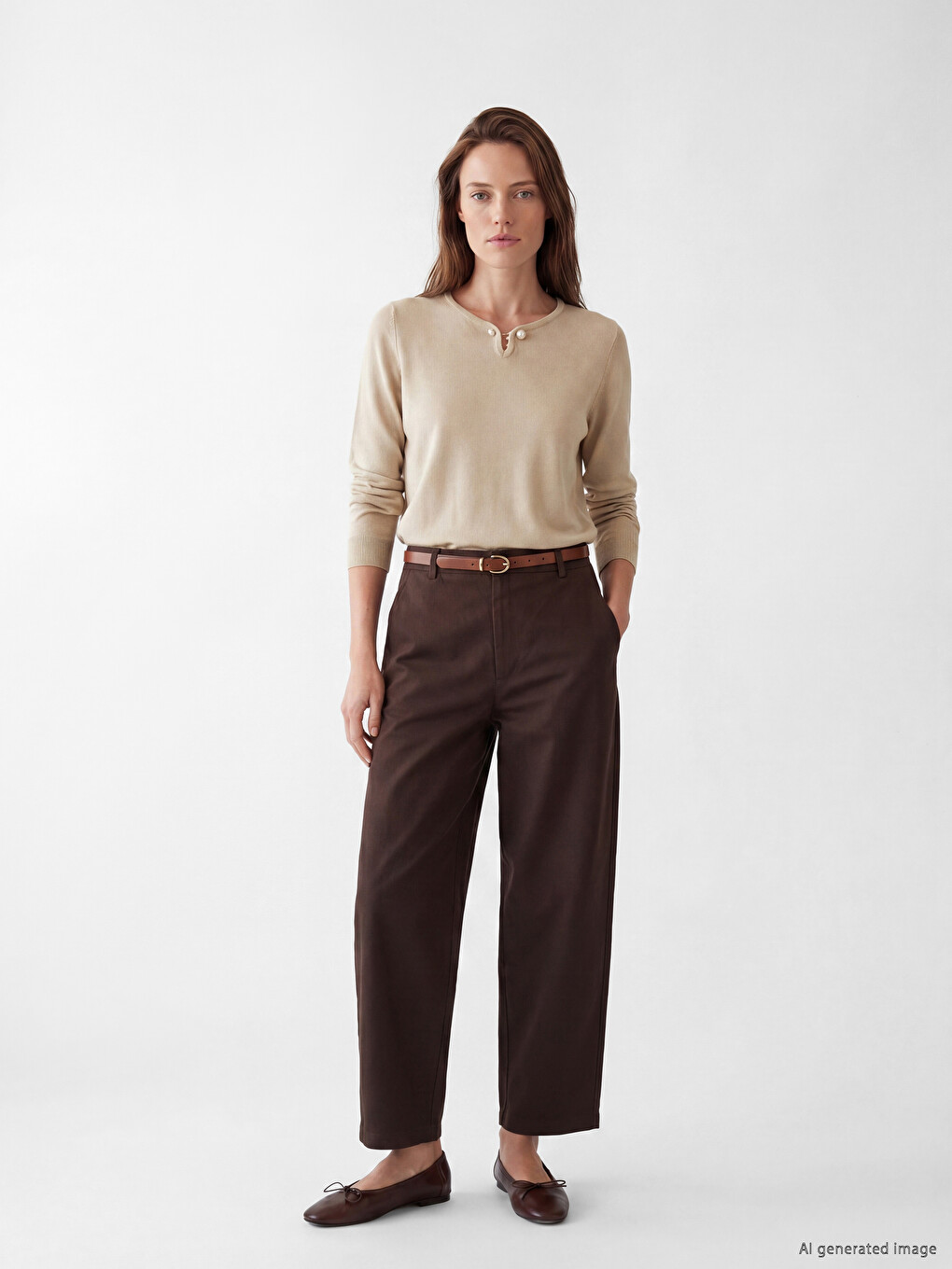 Pull-over Beige Femme-1