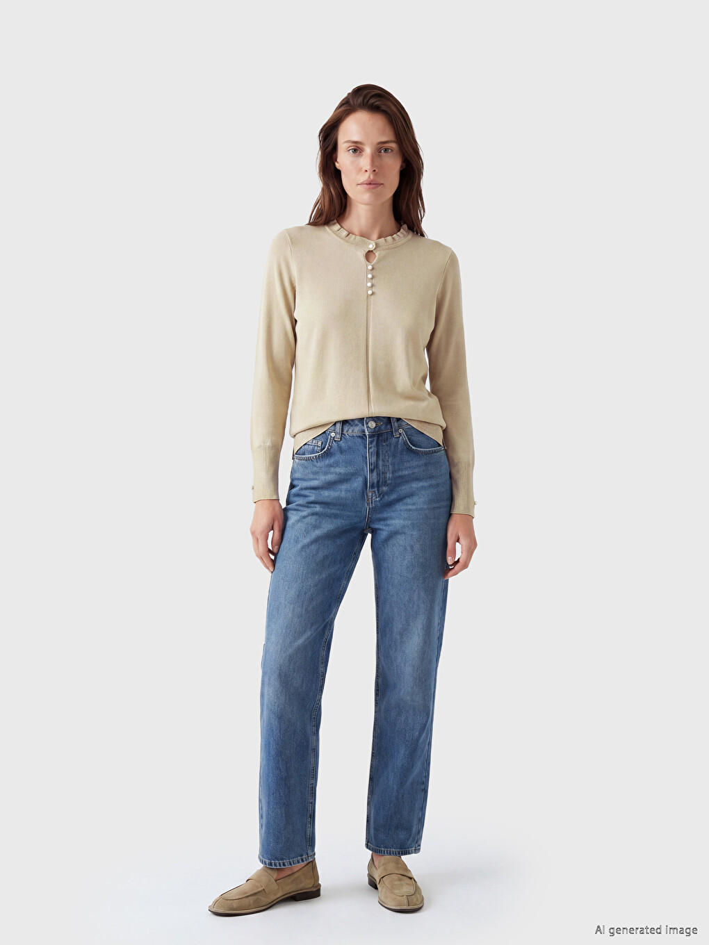 Crew Neck Women's Knitwear Sweater-1