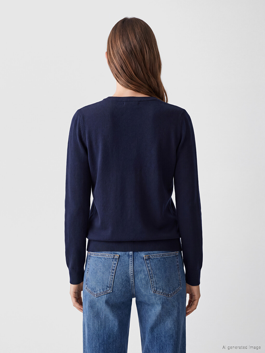 Crew Neck Rhinestone Embellished Women's Knitwear Sweater-3