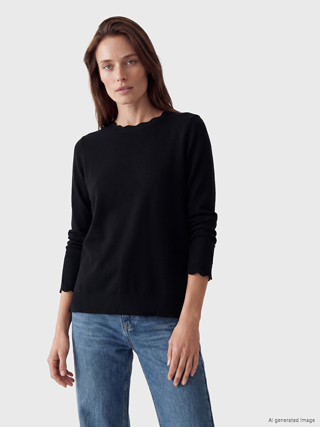 Crew Neck Women's Knitwear Sweater