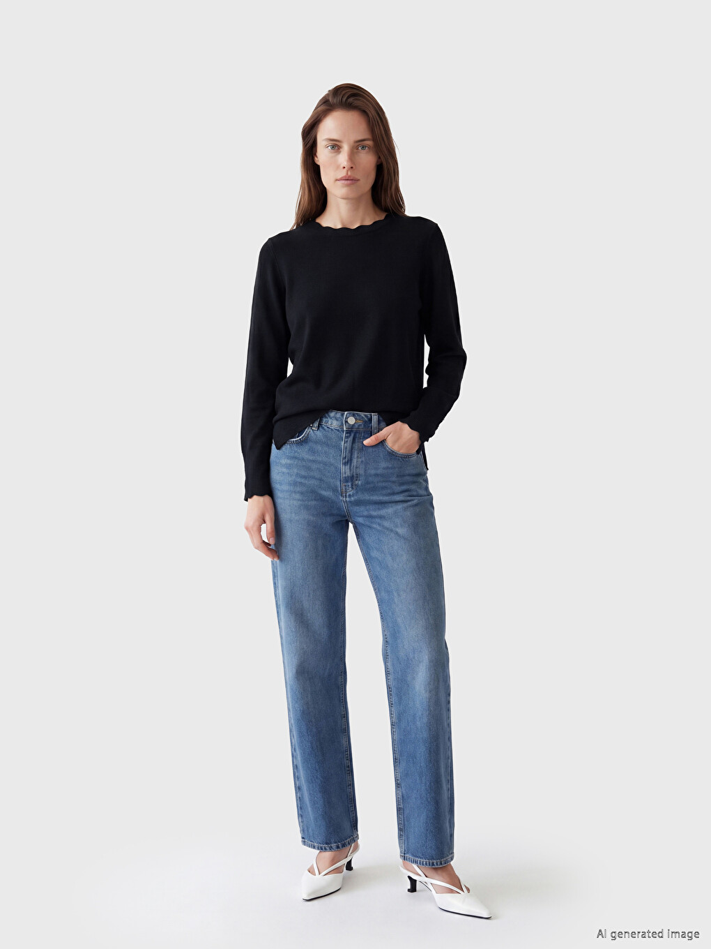 Crew Neck Women's Knitwear Sweater-1