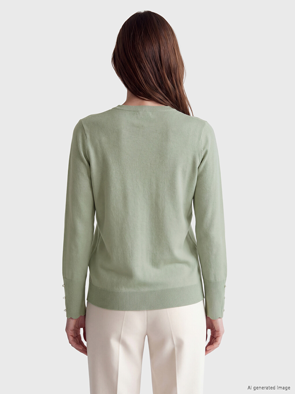 Crew Neck Women's Knitwear Sweater-3