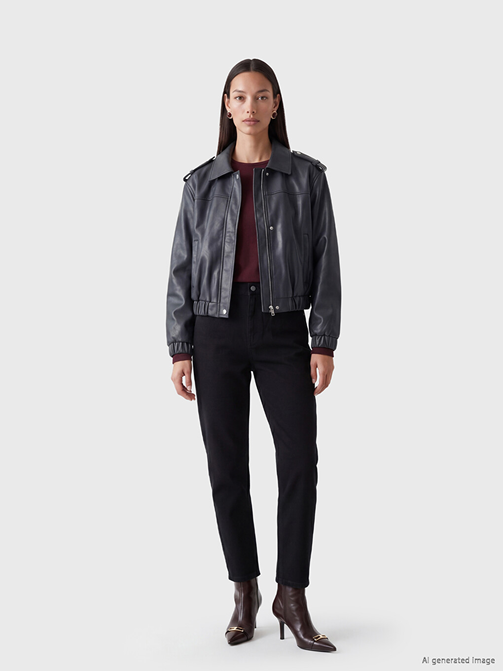 Shirt Collar Women's Coat-1