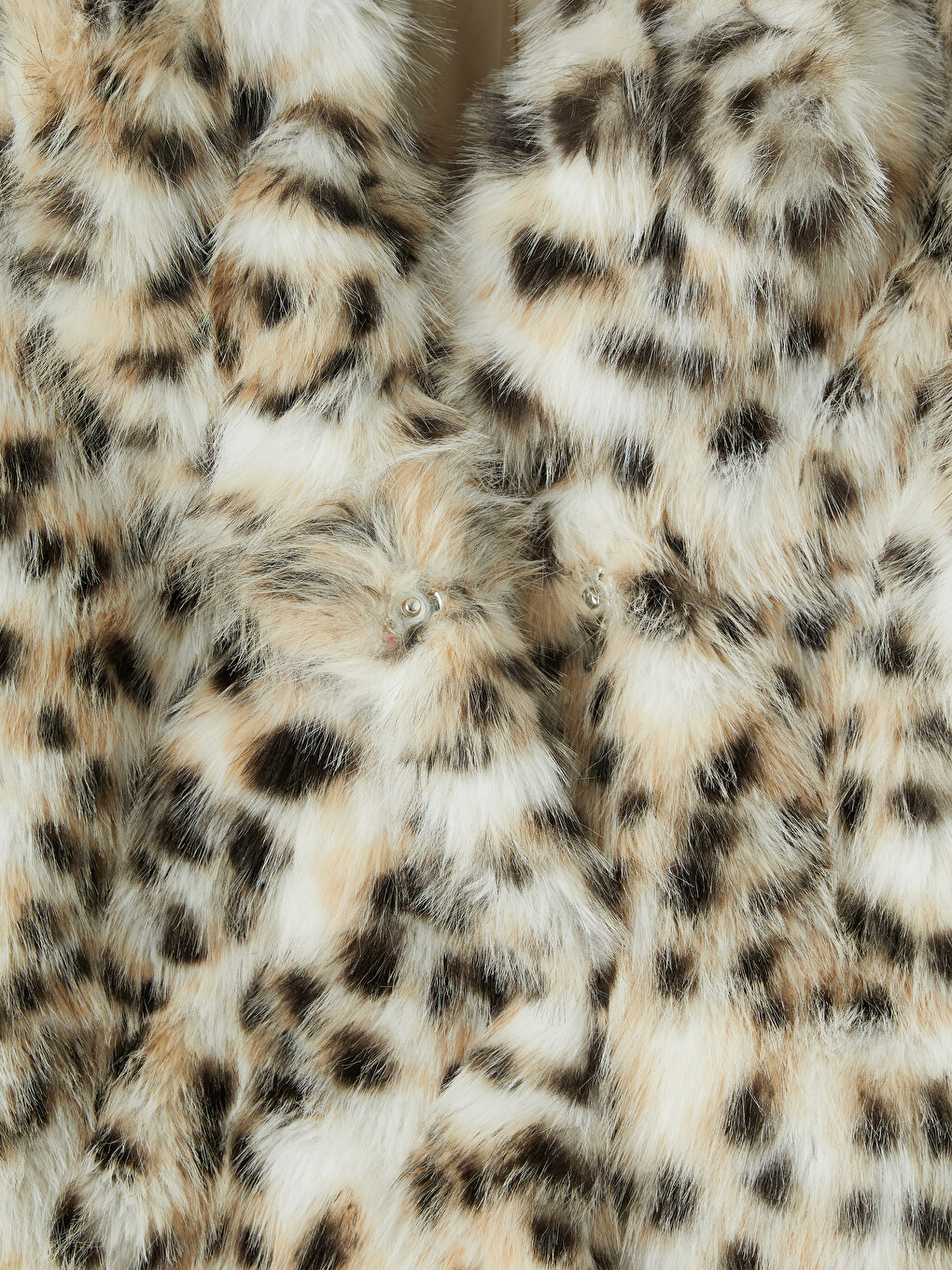 Jacket Collar Leopard Print Women's Faux Fur Coat-6