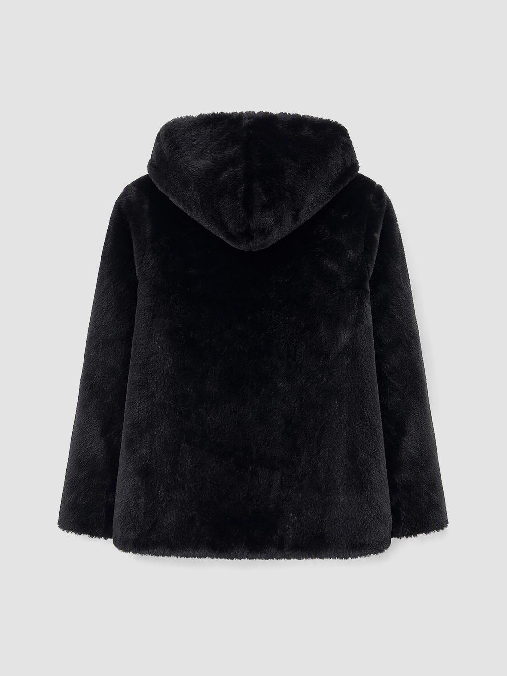 Girl Black Faux Fur Coat-1