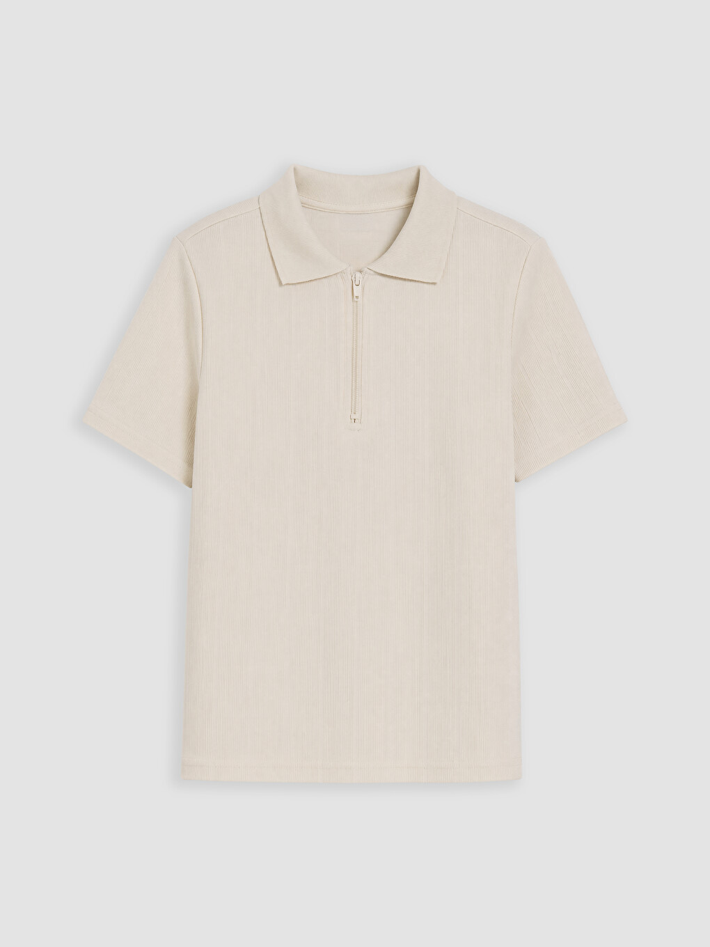 Zippered Polo Collar Boys' T-shirt