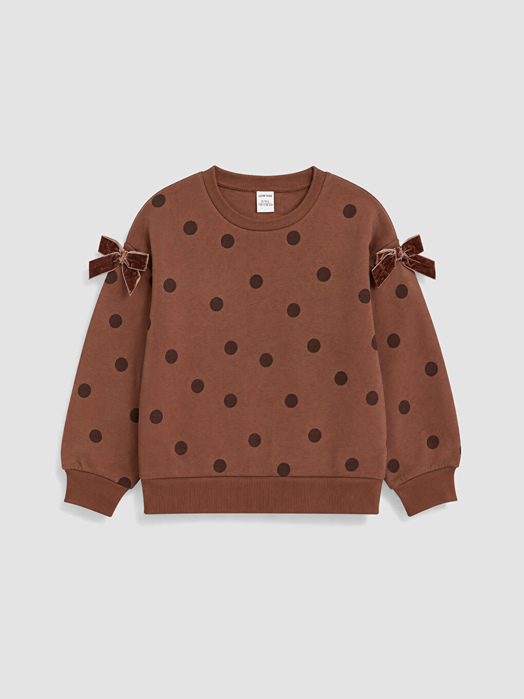 Pembe Baskılı Kız Çocuk Kalın Sweatshirt 2'li-5