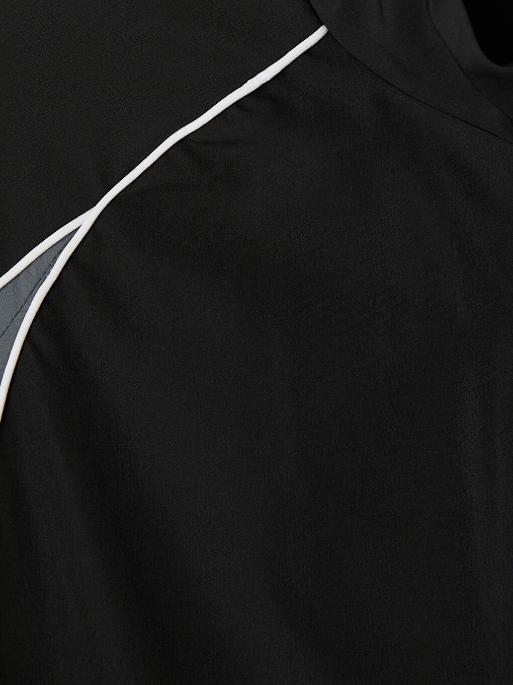 Siyah Dik Yaka Renk Bloklu Erkek Fermuarlı Sweatshirt-5